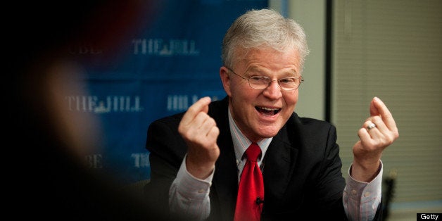 WASHINGTON, DC - DECEMBER 7: Buddy Roemer is a former governor, a former congressman and a major businessman, but, like many other seemingly qualified candidates, he has failed to gain any traction. He is pictured at The Hill newspaper where he was interviewed by a group of reporters. Roemer replies to a question. (Photo by Sarah L. Voisin/The Washington Post via Getty Images)