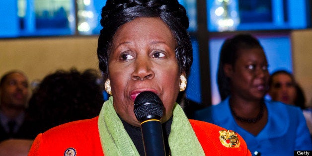 WASHINGTON, DC - APRIL 25: Representative Sheila Jackson Lee (TX-18) speaks during the Stars For Trayvon: A Fundraiser at Shadowroom on April 25, 2012 in Washington, DC. (Photo by Kris Connor/Getty Images)