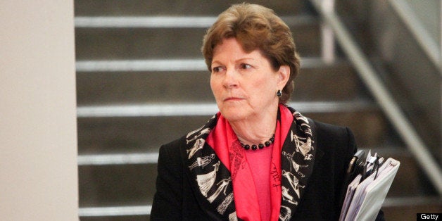 WASHINGTON, DC - MAY 14: Sen. Jeanne Shaheen (D-NH) heads for a Senate Armed Services Committee hearing in the U.S. Capitol building May 14, 2013 in Washington, DC. Army Lt. Gen. Terry Wolff, Director of Strategic Plans and Policy, J-5, Joint Staff, and Defense Undersecretary for Policy James Miller will be briefing the committee on the situation in Syria. (Photo by Allison Shelley/Getty Images)