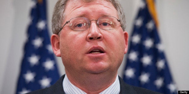 UNITED STATES - MAY 21: Rep. Frank Lucas, R-Okla., speaks at a news conference in the Capitol where he and others primarily expressed support for victims of the Oklahoma tornado. (Photo By Tom Williams/CQ Roll Call)