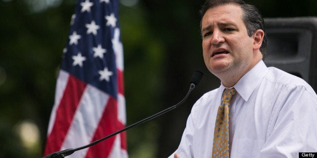 WASHINGTON, DC - JULY 15: Sen. Ted Cruz (R-TX) speaks about immigration during the DC March for Jobs in Upper Senate Park near Capitol Hill, on July 15, 2013 in Washington, DC. Conservative activists and supporters rallied against the Senate's immigration legislation and the impact illegal immigration has on reduced wages and employment opportunities for some Americans. (Photo by Drew Angerer/Getty Images)