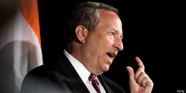 Lawrence 'Larry' Summers, director of the White House's National Economic Council, speaks at the U.S.-India Business Council meeting in Washington, D.C., U.S., on Wednesday, June 2, 2010. The USIBC, formed in 1975, represents AmericaÕs top companies investing in India. Photographer: Joshua Roberts