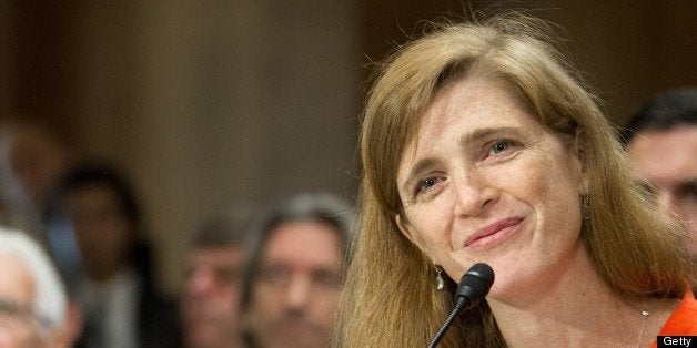 Samantha Power, US President Barack Obama's nominee to be the representative to the United Nations, testifies before the Senate Foreign Relations Committee Full committee on July 17, 2013 on Capitol Hill in Washington, DC. If nominated, Power will also be the representative of the United States of America in the Security Council of the United Nations and to be representative of the United States of America to the Sessions of the General Assembly of the United Nations.AFP PHOTO / Karen BLEIER (Photo credit should read KAREN BLEIER/AFP/Getty Images)