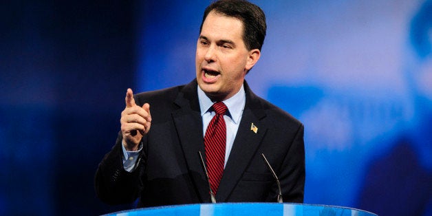 NATIONAL HARBOR, MD - MARCH 16: Wisconsin Gov. Scott Walker speaks at the 2013 Conservative Political Action Conference (CPAC) March 16, 2013 in National Harbor, Maryland. The American Conservative Union held its annual conference in the suburb of Washington, DC to rally conservatives and generate ideas. (Photo by Pete Marovich/Getty Images)