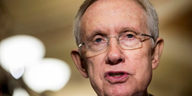 Senate Majority Leader Senator Harry Reid (D-NV) speaks on Capitol Hill July 31, 2013 in Washington, DC. Obama traveled to Ca