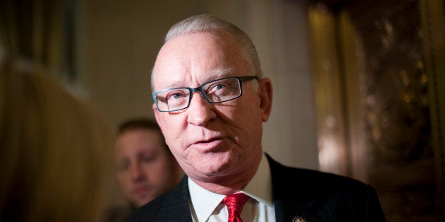 UNITED STATES ? DECEMBER 8: House Armed Services Committee chairman Howard 'Buck' McKeon, R-Calif., speaks with reporters following the House Republican Conference meeting in the Longworth House Office Building on Thursday, Dec. 8, 2011. (Photo By Bill Clark/CQ Roll Call)