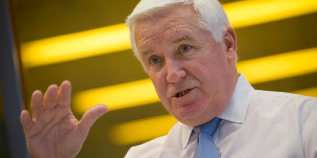 Tom Corbett, governor of Pennsylvania, speaks during an interview in New York, U.S., on Thursday, Dec. 6, 2012. Corbett intends to propose a pension overhaul in his 2014 spending plan, for the year that begins in July, according to a report. Photographer: Scott Eells/Bloomberg via Getty Images