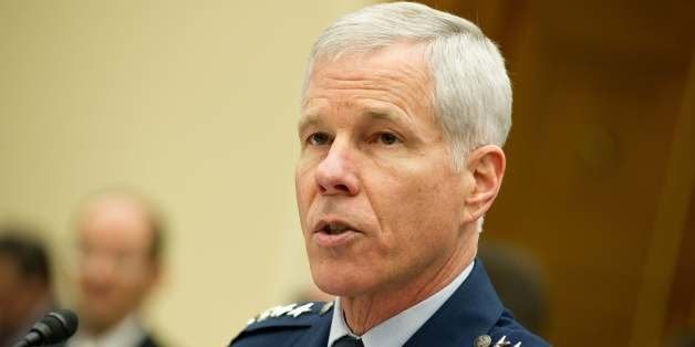 Gen. William Shelton, commander of the US Air Force Space Command, speaks at a House Science, Space, and Technology Committee hearing on 'Threats from Space: A Review of U.S. Government Efforts to Track and Mitigate Asteroids and Meteors' on Capitol Hill in Washington on March 19, 2013. AFP PHOTO/Nicholas KAMM (Photo credit should read NICHOLAS KAMM/AFP/Getty Images)