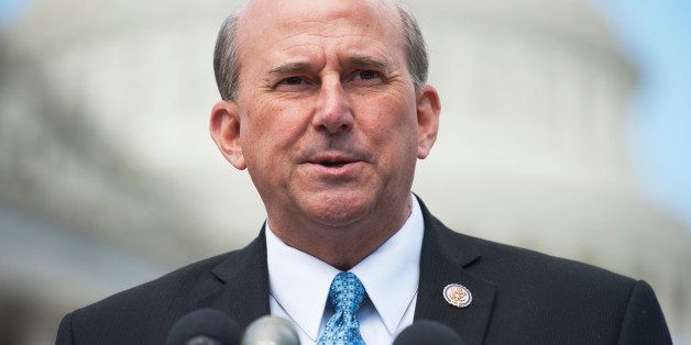UNITED STATES - MARCH 29: Rep. Louie Gohmert, R-Texas, speaks at a news conference at the house triangle with other members of the House Natural Resources Committee on energy provisions in the House Republican budget. (Photo By Tom Williams/CQ Roll Call)
