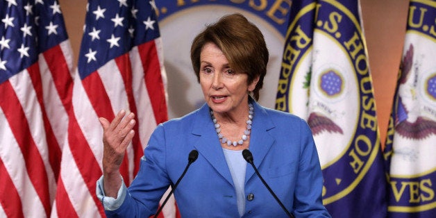 WASHINGTON, DC - AUGUST 02: Calling House Republican leadership 'aimless and chaotic,' Minority Leader Nancy Pelosi (D-CA) answers reporters' questions during her weekly press conference at the U.S. Capitol August 2, 2013 in Washington, DC. Congress is headed into its summer recess without a deal on a federal budget, paving the way for a big showdown between Republicans and Democrats and a possible government shutdown in September. (Photo by Chip Somodevilla/Getty Images)