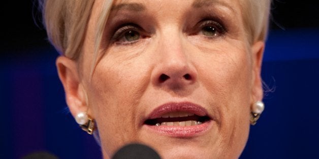 Planned Parenthood president Cecile Richards introduces US President Barack Obama before he addresses the Planned Parenthood