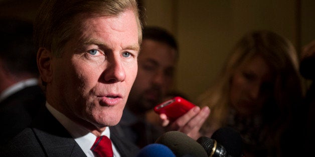 UNITED STATES - NOVEMBER 6: Governor of Virginia, Bob McDonnell speaks to reporters at the Virginia Republicans' election night party in Richmond, Va., on Tuesday, Nov. 6, 2012. Republican candidate for Senate George Allen and House Majority Leader Eric Cantor are expected on stage at the event later in the evening. (Photo By Bill Clark/CQ Roll Call)