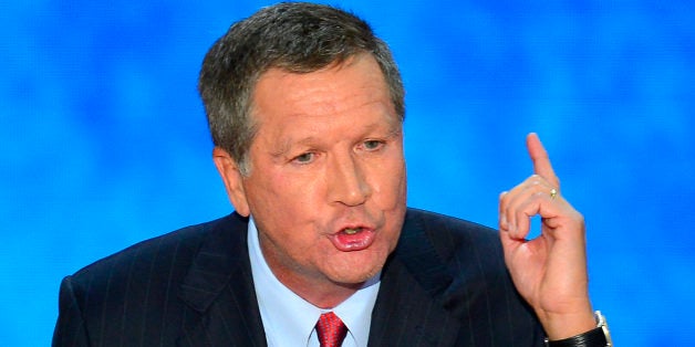Gov. John Kasich of Ohio speaks at the second day of the Republican National Convention in Tampa, Florida, Tuesday, August 28