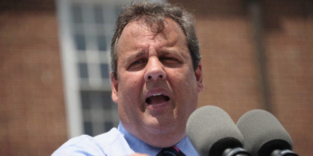 JERSEY SHORE, NJ - JULY 08: New Jersey Governor Chris Christie addresses media and attendees during the Hurricane Sandy New Jersey Relief Fund Press Conference at Sayreville Borough Hall on July 8, 2013 in Sayreville, New Jersey. (Photo by Michael Loccisano/Getty Images)