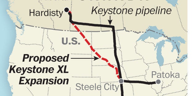 WASHINGTON, DC - AUGUST 6: Proposed Keystone XL Extension map. (Map by Laris Karklis/The Washington Post via Getty Images)
