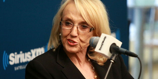 NEW YORK, NY - APRIL 22: Arizona Governor Jan Brewer visits 'David Webb's American Forum' at SiriusXM studios in New York on