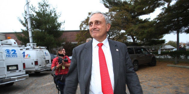 HICKSVILLE, NY- OCTOBER 26: Republican gubernatorial candidate Carl Paladino leaves after addressing his supporters at American Defense Systems, October 26, 2010, in Hicksville, NY. Republican and Tea Party favorite, Carl Paladino is campaigning for the top seat in Albany against his opponent, Democrat Andrew Cuomo. (Photo by Hiroko Masuike/Getty Images)