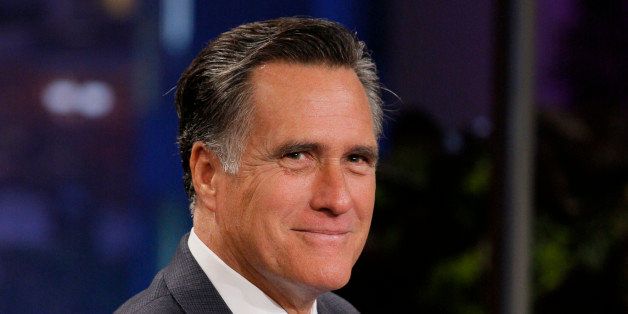 THE TONIGHT SHOW WITH JAY LENO -- Episode 4464 -- Pictured: Former governor Mitt Romney during an interview on May 17, 2013 -- (Photo by: Paul Drinkwater/NBC/NBCU Photo Bank via Getty Images)