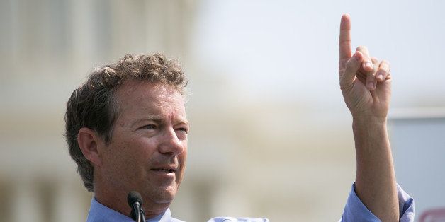 WASHINGTON, DC - SEPTEMBER 10: U.S. Sen. Rand Paul (R-KY) speaks during the 'Exempt America from Obamacare' rally, on Capitol Hill, September 10, 2013 in Washington, DC. Some conservative lawmakers are making a push to try to defund the health care law as part of the debates over the budget and funding the federal government. (Photo by Drew Angerer/Getty Images)