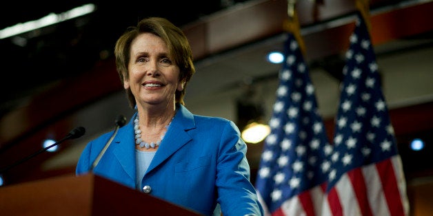 UNITED STATES - August 2: House Minority Leader Nancy Pelosi, D-Calif., during her weekly on-camera press briefing with the p