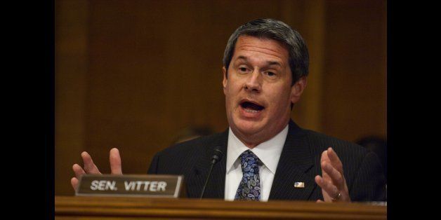 WASHINGTON, DC - May 11: Sen. David Vitter, R-La., during the Senate Environment and Public Works hearing on the the Gulf of Mexico oil drilling rig that exploded on April 20. BP America leased the well, Transocean Ltd. owned the drilling rig, and Halliburton Co. laid the cement that was supposed to seal the wellbore. (Photo by Scott J. Ferrell/Congressional Quarterly/Getty Images)