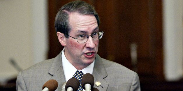 UNITED STATES - MAY 25: Representative Bob Goodlatte, chairman of the House Agriculture Committee (R-VA), speaks about the Central American Free Trade Agreement (CAFTA) during a press conference in Washington, DC, Wednesday, May 25, 2005. (Photo by Chris Kleponis/Bloomberg via Getty Images)