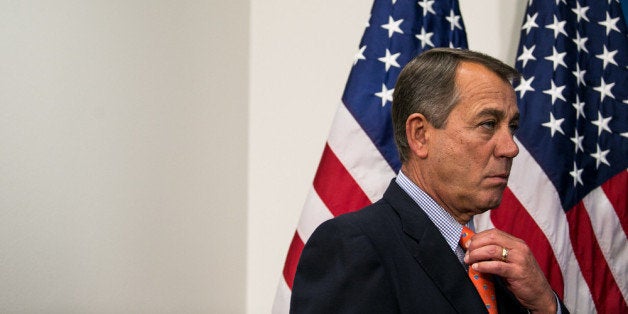 WASHINGTON, DC - JULY 9: U.S. Speaker of the House John Boehner (R-OH) looks on during a press conference, on Capitol Hill,