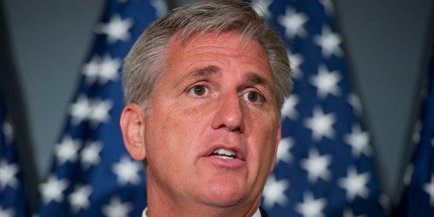 UNITED STATES - JULY 17: House Majority Whip Kevin McCarthy, R-Calif., speaks during a news conference at the RNC after a meeting of the House Republican Conference. GOP leaders addressed issues including the health care law and immigration reform. (Photo By Tom Williams/CQ Roll Call)