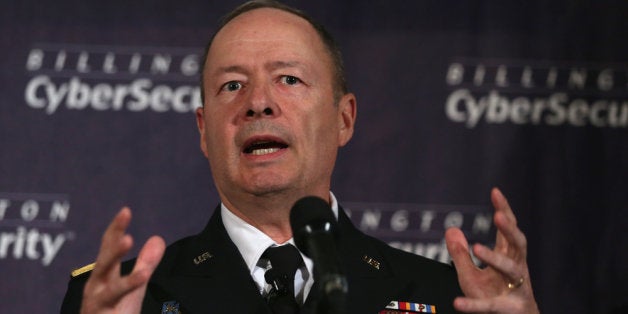 WASHINGTON, DC - SEPTEMBER 25: Commander of U.S. Cyber Command and director of the National Security Agency (NSA) General Keith Alexander speaks during the fourth annual Cybersecurity Summit September 25, 2013 at the National Press Club in Washington, DC. General Alexander discussed 'media leak' and defended for the NSA surveillance program on American people. (Photo by Alex Wong/Getty Images)