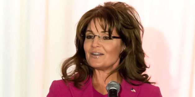 PHILADELPHIA, PA - APRIL 05: Sarah Palin, former Governor of Alaska speaks at Terri Schiavo Life and Hope Network Award Gala at Philadelphia Marriott Downtown on April 5, 2013 in Philadelphia, Pennsylvania. (Photo by Gilbert Carrasquillo/Getty Images)