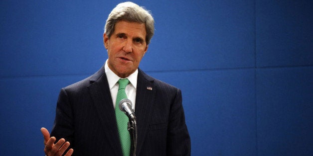 NEW YORK, NY - SEPTEMBER 25: U.S. Secretary of State John Kerry speaks after signing the U.N. Arms Trade Treaty, which seeks to regulate the $70 billion international conventional arms business on September 25, 2013 in New York City. Kerry signed the treaty during the annual U.N. General Assembly in New York. The treaty, which has been attacked by America's pro-gun National Rifle Association (NRA), will require ratification by the U.S. Senate to be implemented. (Photo by Spencer Platt/Getty Images)