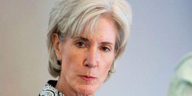 UNITED STATES - JUNE 26: Kathleen Sebelius, U.S. health and human services secretary, listens during an editorial board meeting in Washington, D.C., U.S., on Friday, June 26, 2009. Sebelius said she's 'optimistic' that lawmakers will meet President Barack Obama's deadline for passing a health-care system overhaul by October. (Photo by Joshua Roberts/Bloomberg via Getty Images)