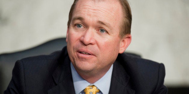 UNITED STATES - NOVEMBER 16: Rep. Mick Mulvaney, R-S.C., prepares for a Joint Economic Committee hearing in Hart Building on the impact of infrastructure investment on job creation, focusing on the manufacturing sector. (Photo By Tom Williams/CQ Roll Call)