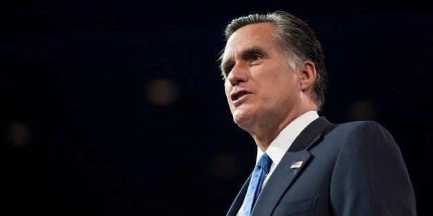 UNITED STATES - MARCH 15: Former Republican Presidential candidate Mitt Romney speaks at the 2013 Conservative Political Action Conference at the Gaylord National Resort & Conference Center at National Harbor, Md., on Friday, March 15, 2013. (Photo By Bill Clark/CQ Roll Call)