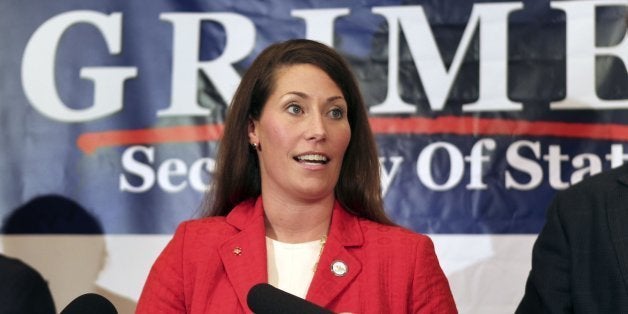 Secretary of State Alison Lundergan Grimes announces she will seek the Democratic nomination to challenge Republican U.S. Sen. Mitch McConnell in 2014, during an afternoon news conference in Frankfort, Kentucky, July 1, 2013. (Charles Bertram/Lexington Herald-Leader/MCT via Getty Images)