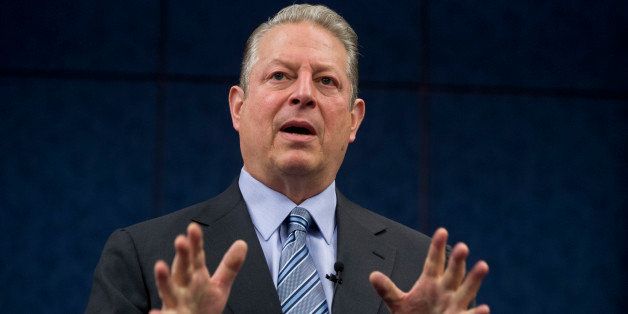 UNITED STATES - JUNE 11: Former Vice President Al Gore delivers a speech about the environment during the Fourth Annual Rhode Island Energy and Environmental Leaders Day held in the Capitol Visitor Center. (Photo By Tom Williams/CQ Roll Call)