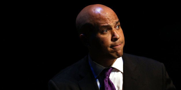 NEWARK, NJ - OCTOBER 16: Newly elected U.S. Senator Cory Booker speaks after winning a special election on October 16, 2013