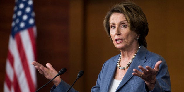 UNITED STATES - OCTOBER 17: House Minority Leader Nancy Pelosi, D-Calif., holds her weekly on camera news conference in the Capitol on Thursday, Oct. 17, 2013. (Photo By Bill Clark/CQ Roll Call)