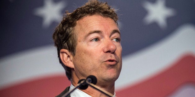 WASHINGTON, DC - OCTOBER 11: Senator Rand Paul (R-KY), speaks at the 2013 Values Voter Summit, held by the Family Research Council, on October 11, 2013 in Washington, DC. The summit, which goes for three days, is attended by a number of Republican senators and high profile conservative voices in American politics. (Photo by Andrew Burton/Getty Images)