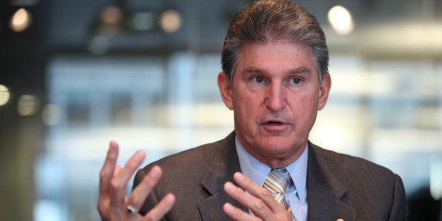 U.S. Senator Joe Manchin, a Democrat from West Virginia, speaks during an interview in Washington D.C., U.S., on Thursday, Sept. 26, 2013. Manchin discussed the budget and the Affordable Care Act. Photographer: Julia Schmalz/Bloomberg via Getty Images 