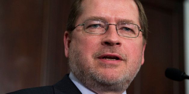 UNITED STATES - APRIL 12: Grover Norquist, President of Americans for Tax Reform, speaks at a 'Countdown to Tax Day' news conference in the Capitol to address the tax in increases in President Obama's FY 2014 budget. (Photo By Tom Williams/CQ Roll Call)