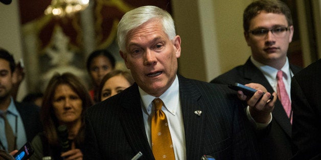 WASHINGTON, DC - OCTOBER 15: U.S. Rep. Pete Sessions (R-TX) leaves Speaker Boehner's office after a meeting amongst Republican House leadership at the Capitol Building on October 15, 2013 in Washington, DC. The government has been shut down for 14 days. (Photo by Andrew Burton/Getty Images)