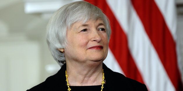Economist Janet Yellen smiles as US President Barack Obama announces her nomination for as Federal Reserve chairman at the White House in Washington, DC, on October 9, 2013. Yellen, 67, will be the first woman ever to lead the Fed, and is widely expected to sustain Bernanke's focus on supporting the US economy until joblessness can be brought down. AFP Photo/Jewel Samad (Photo credit should read JEWEL SAMAD/AFP/Getty Images)