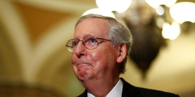 Senate Majority Leader Mitch McConnell speaks to reporters following a policy luncheon on Capitol Hill in Washington, U.S. October 17, 2017. REUTERS/Eric Thayer