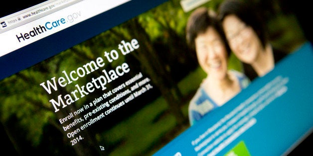 The Healthcare.gov website is displayed on laptop computers arranged for a photograph in Washington, D.C., U.S., on Thursday,