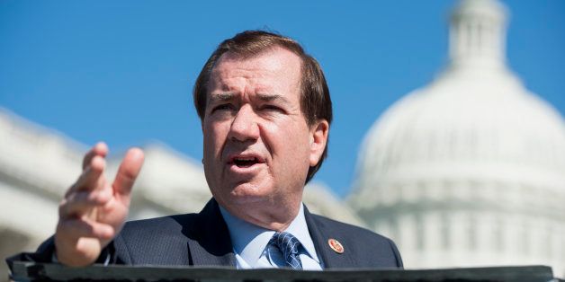 UNITED STATES - APRIL 25: Rep. Ed Royce, R-Calif., speaks during a news conference outside of the Capitol on Thursday, April 25, 2013, on the 'Victims' Rights Amendment.' The amendment would provide that a crime victim 'shall have rights to reasonable notice of, and shall not be excluded from, public proceedings relating to the offense by which they were affected, as well as rights to be heard at any release, plea or sentencing.' (Photo By Bill Clark/CQ Roll Call)