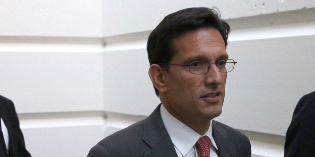 WASHINGTON, DC - OCTOBER 29: House Majority Leader Eric Cantor (R-VA) walks through the U.S. Capitol October 29, 2013 in Washington, DC. Majority Leader Eric Cantor, (R-VA) was headed to the weekly House Republican Conference. (Photo by Mark Wilson/Getty Images)