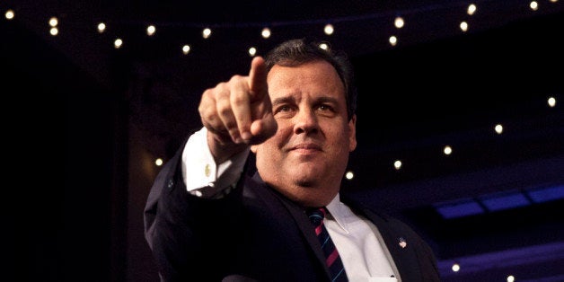 ASBURY PARK, NJ - NOVEMBER 05: New Jersey Governor Chris Christie attends his election night event after winning a second term at the Asbury Park Convention Hall on November 05, 2013 in Asbury Park, New Jersey. Incumbent Governor Chris Christie defeated his Democratic opponent Barbara Buono by a commanding margin. (Photo by Kena Betancur/Getty Images)