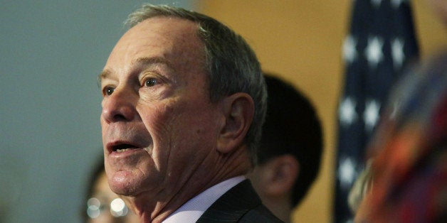 NEW YORK, NY - NOVEMBER 19: New York City Mayor Michael Bloomberg speaks at a news conference where he officially opened 12 schools in the heavily damaged Rockaway neighborhood on November 19, 2012 in the Queens borough of New York City. Three weeks after Superstorm Sandy slammed into parts of New York and New Jersey, thousands are still without power and heat. (Photo by Spencer Platt/Getty Images)