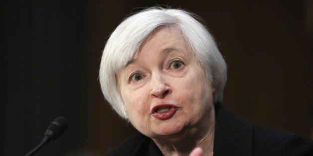 WASHINGTON, DC - NOVEMBER 14: Nominee for the Federal Reserve Board Chairman Janet Yellen testifies during her confirmation